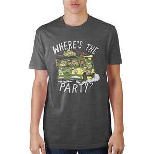 Teenage Mutant Ninja Turtles Where's The Party? Charcoal T-Shirt